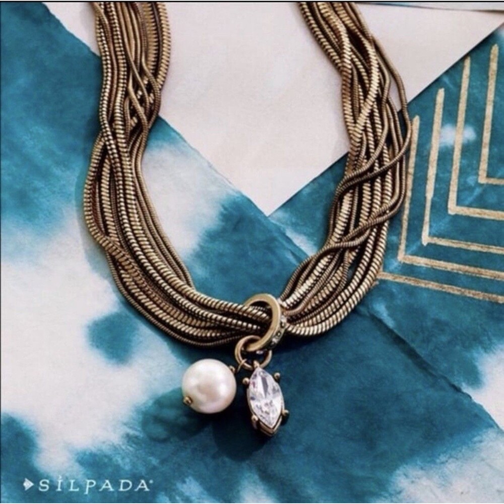 SILPADA “Dreamy Details” Necklace - KRN0086 - Pearls/Swarovski/Brass - NWT